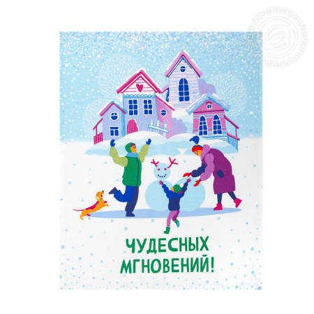 Полотенце из рогожки 45 х 60 - М - Зимние каникулы 3 (зел)