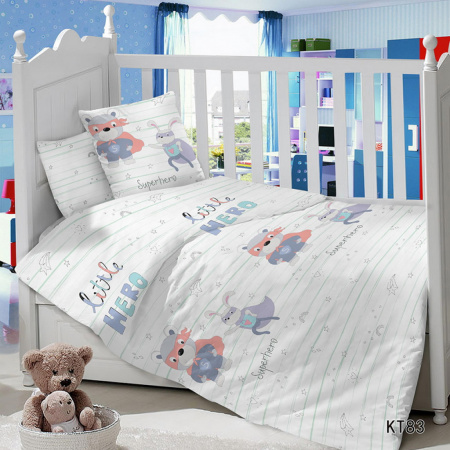 Детское постельное бельё сатин для детских кроваток - ЛТМ - Baby Time Супергерой                                  