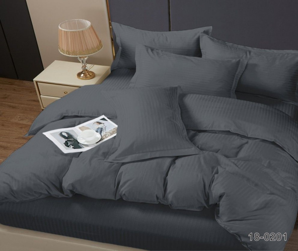 Ткань Микрофибра страйп (220) 90 гр/м - "Графит" 1х1