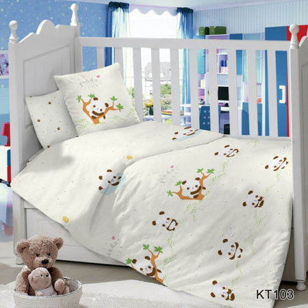 Детское постельное бельё сатин для детских кроваток - ЛТМ - Baby Time Панды                                  